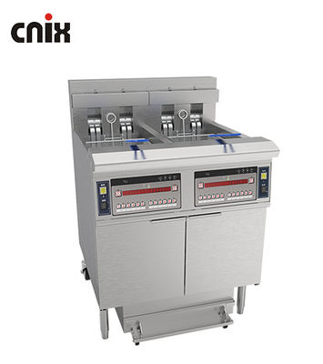 28.6kw Doppia cisterna grande capacità pannello del computer digitale elettrico & gas chip aperto friggitrice