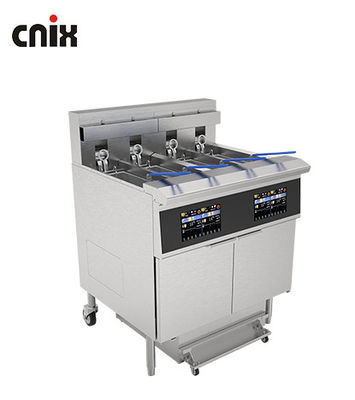 Pannello intelligente touchscreen professionale 4tank 4baskets 28KW 304SUS Chips elettrici Friggitrice aperta