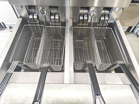 28.6kw Doppia cisterna grande capacità pannello del computer digitale elettrico & gas chip aperto friggitrice