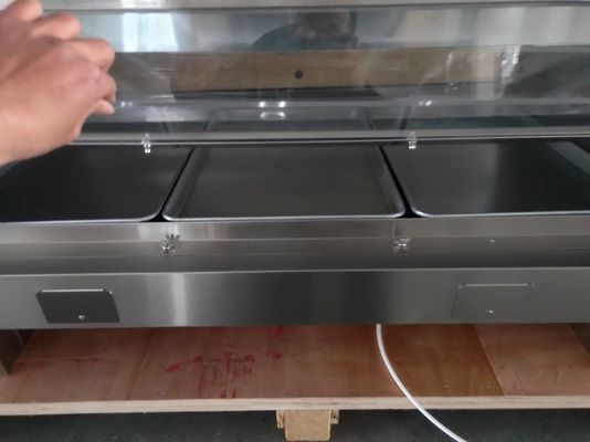 Vitrina di riscaldamento in stile KFC di tipo orizzontale di due strati 220V