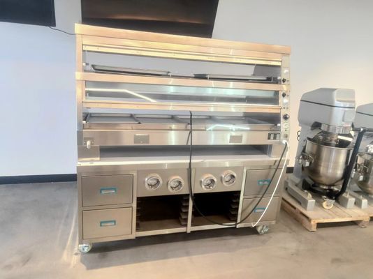 Vitrina di riscaldamento in stile KFC di tipo orizzontale di due strati 220V