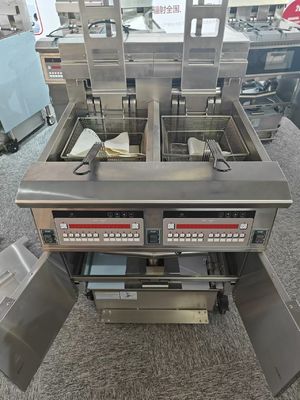 Pannello del computer digitale ascensore automatico due pentole quattro cesti elettrici friggitrice di patatine aperte
