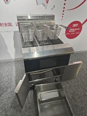 Fritura elettrica due pentole 3 cestini pannello touchscreen con sistema di filtro dell'olio