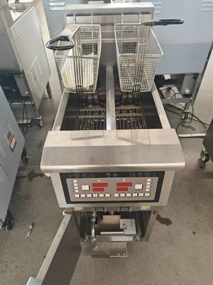 Due pentole due cestini 7.5L*2 Piccola capacità 14kw risparmio di olio frigorifero elettrico aperto con filtrazione dell'olio