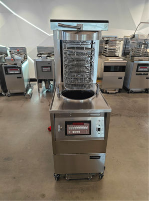 6HD elettrico 12KW 380V 28L 6 friggitrice grande produttività rotonda ascensore automatico fritto a pressione di pollo