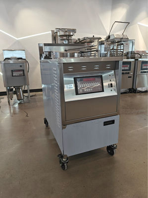 6HD elettrico 12KW 380V 28L 6 friggitrice grande produttività rotonda ascensore automatico fritto a pressione di pollo