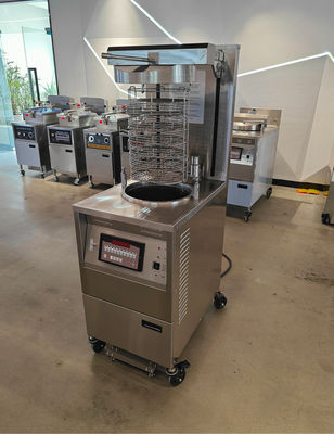 6HD elettrico 12KW 380V 28L 6 friggitrice grande produttività rotonda ascensore automatico fritto a pressione di pollo
