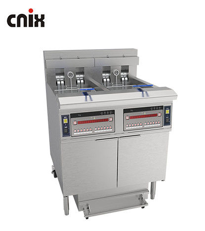 28.6kw Doppia cisterna grande capacità pannello del computer digitale elettrico & gas chip aperto friggitrice