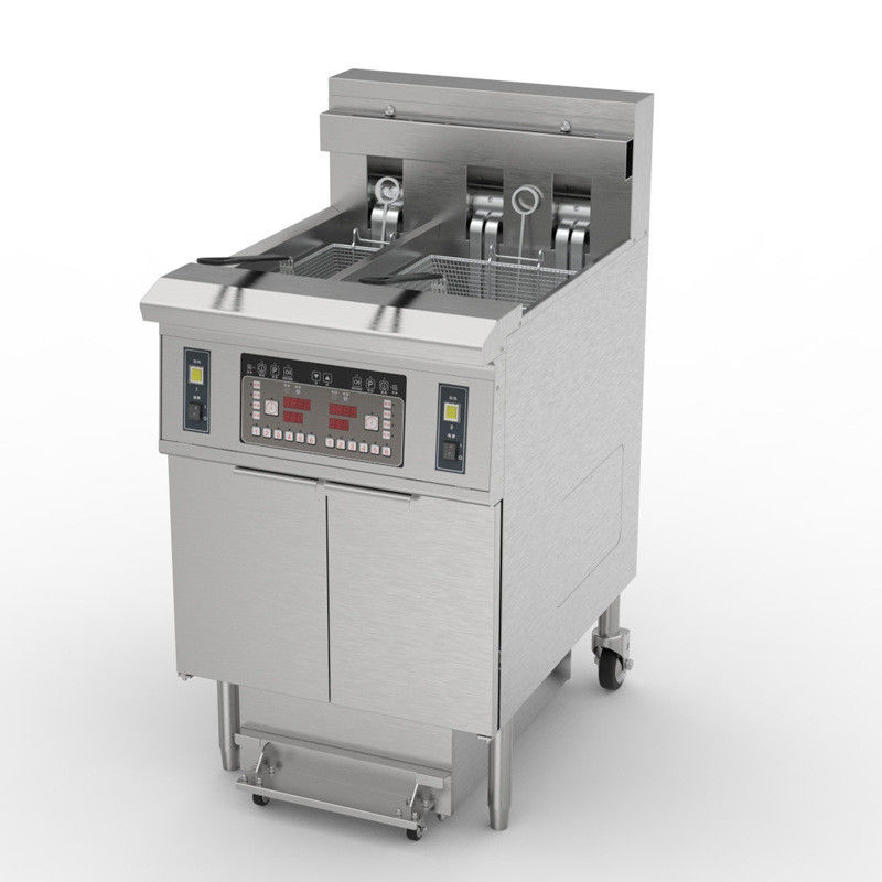 elettrico due pentole 3 cestini 21.5L+11.6L con filtro dell'olio sistemi di chip aperta frittura