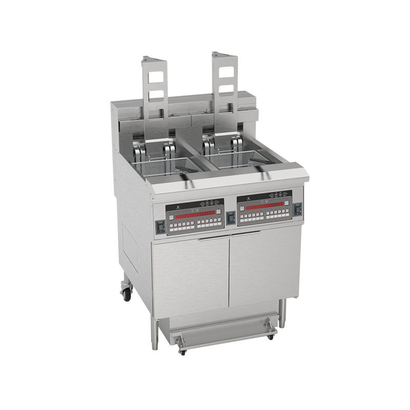 Automatic Lift Electric Double Pots 28KW Chips Open Fryer con sistema di filtro dell'olio
