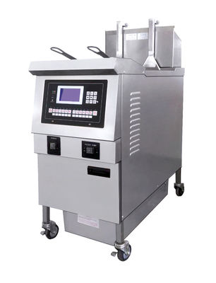 Auto Lift&Down Una pentola Due cestini Coppie di riscaldamento a gas Chips aperta Frittatrice